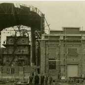 Construcción de la nave de calderas de la antigua MSP