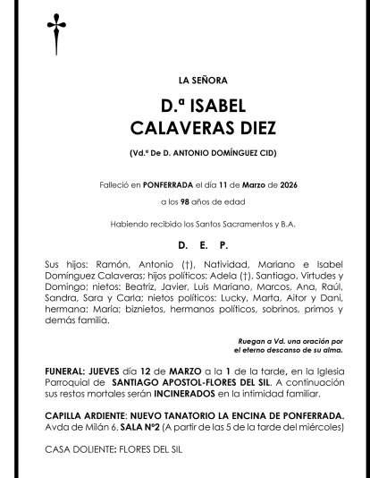 ISABEL  CALAVERAS DIEZ