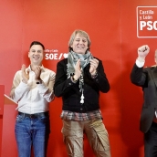 El candidato a la Presidencia de la Junta, Carlos Martínez, junto al ministro de Industria y Turismo Jordi Hereu acompañado de los candidatos a las Cortes Nuria Rubio y Mario Rivas en el acto público celebrado en Villablino | Miriam Chacón (ICAL) El candidato a la Presidencia de la Junta, Carlos Martínez, junto al ministro de Industria y Turismo Jordi Hereu acompañado de los candidatos a las Cortes Nuria Rubio y Mario Rivas en el acto público celebrado en Villablino | Miriam Chacón (ICAL)