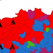 Mapa del Bierzo con los grandes incendios del pasado verano 