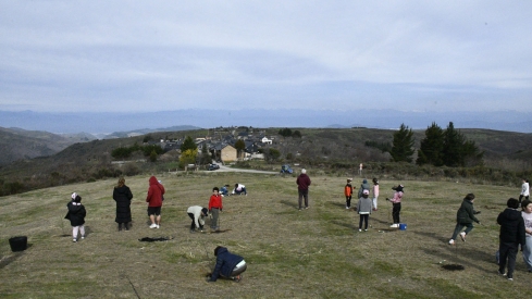 Escolares durante la plantación | Dani Merino (InfoBierzo)