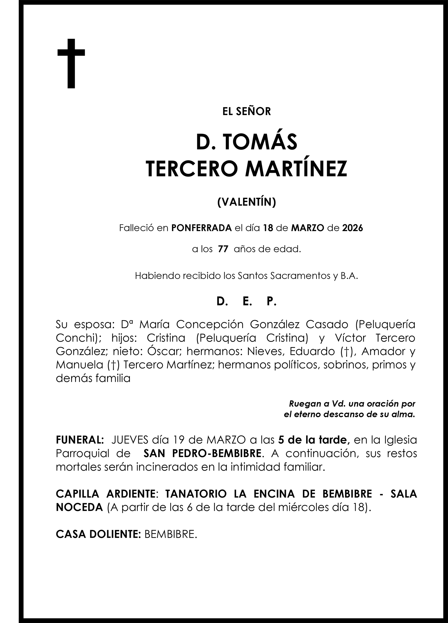 TOMÁS TERCERO MARTÍNEZ (VALENTÍN)