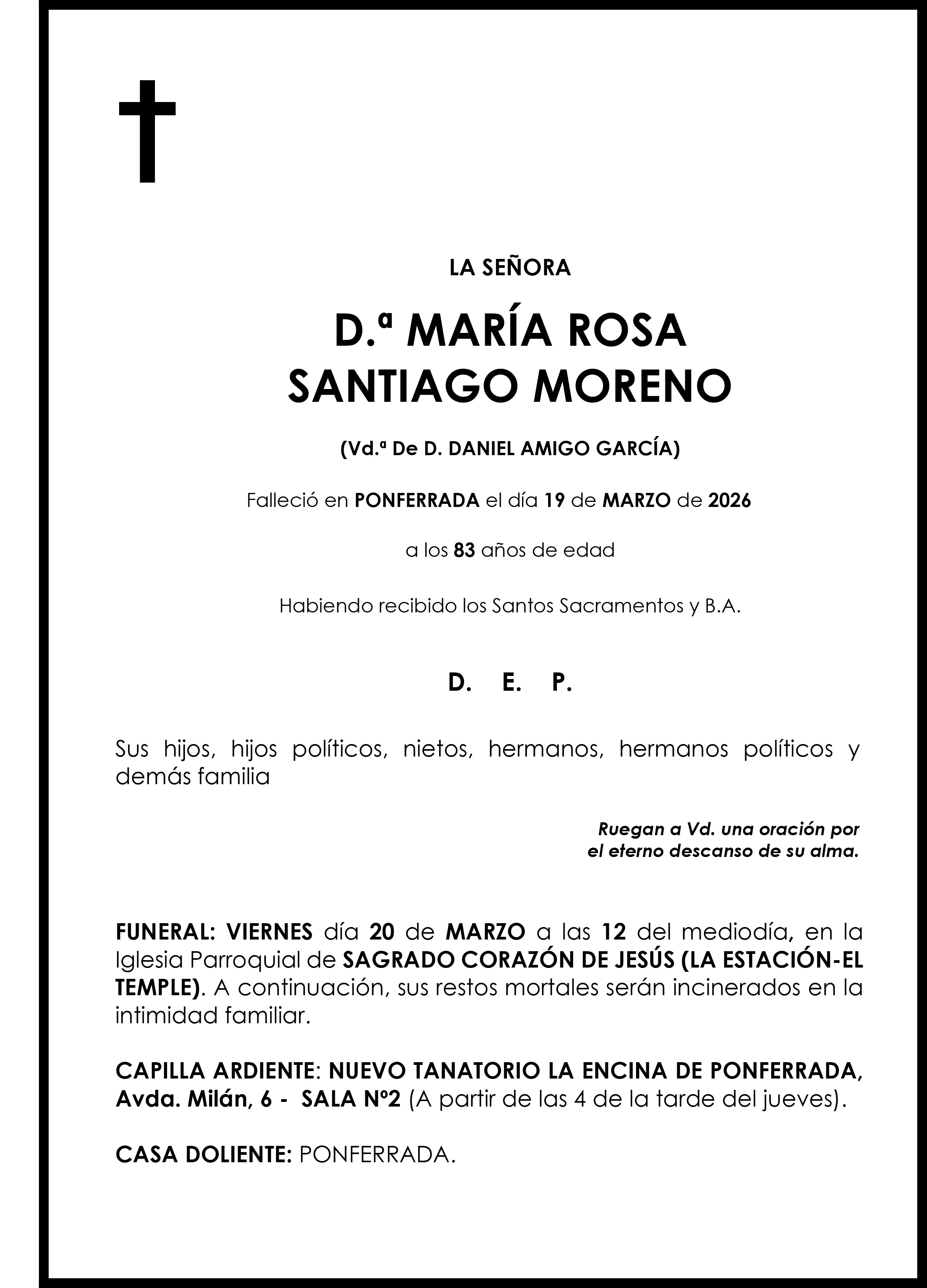 MARIA ROSA SANTIAGO MORENO