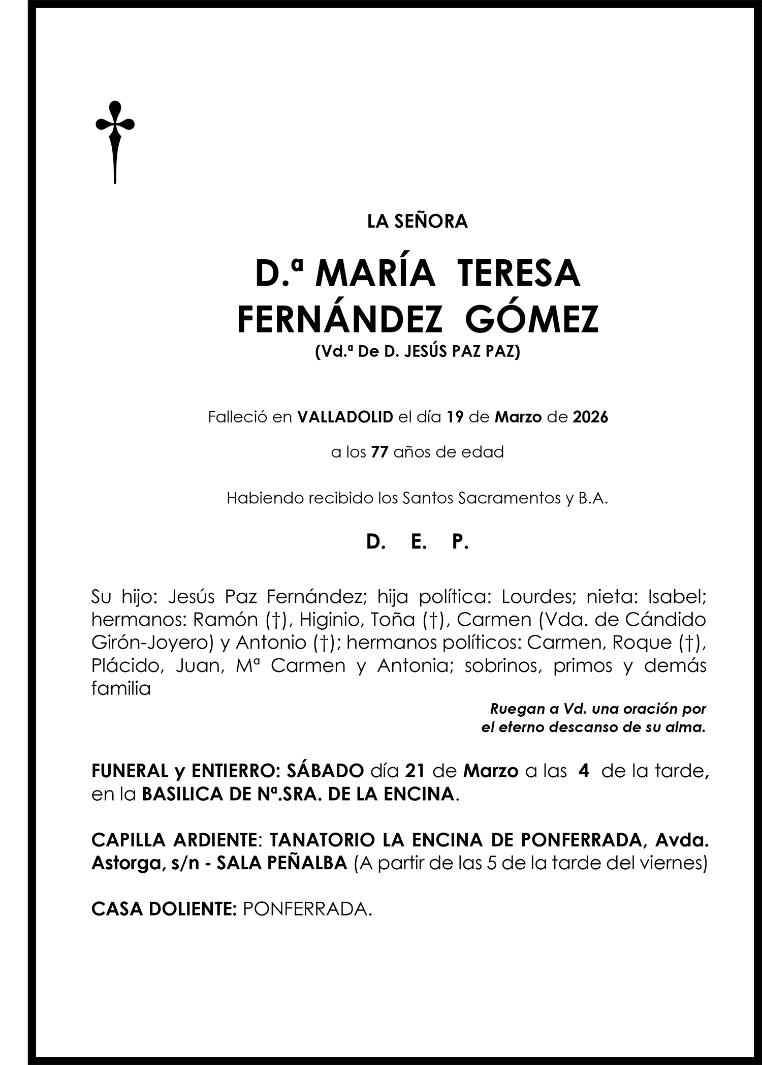 MARÍA TERESA FERNÁNDEZ GÓMEZ