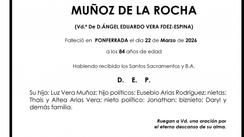 FILOMENA CONSOLACIÓN MUÑOZ DE LA ROCHA FILOMENA CONSOLACIÓN MUÑOZ DE LA ROCHA