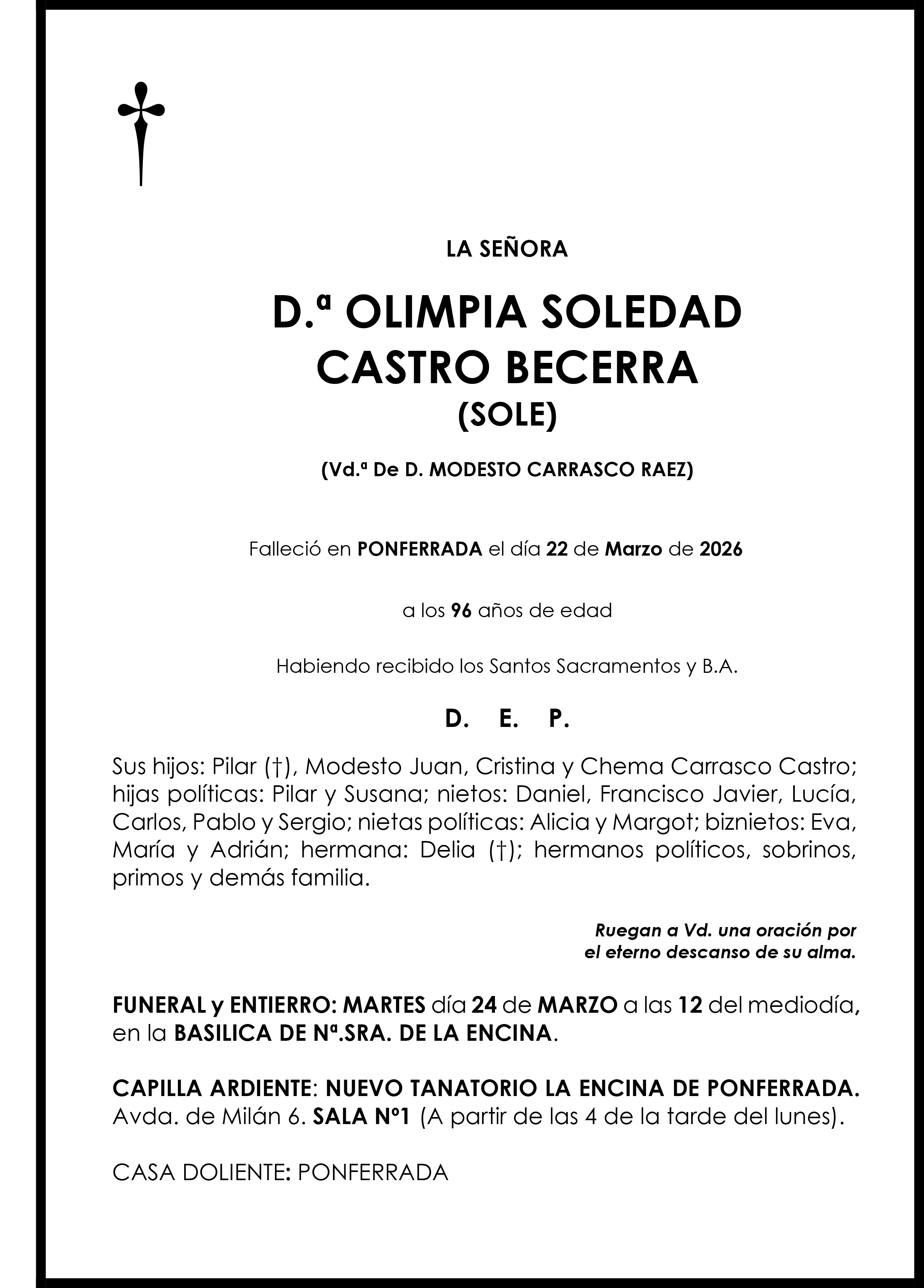 OLIMPIA SOLEDAD CASTRO BECERRA (SOLE)