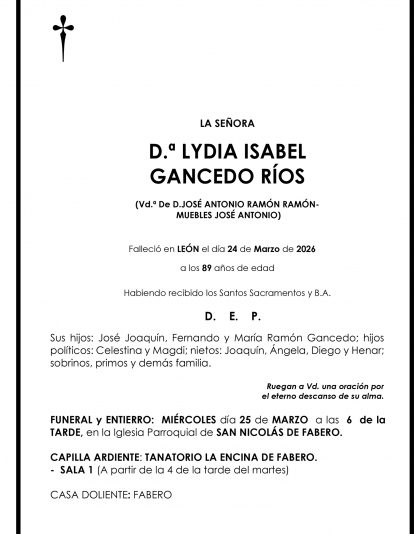 LYDIA ISABEL GANCEDO RÍOS