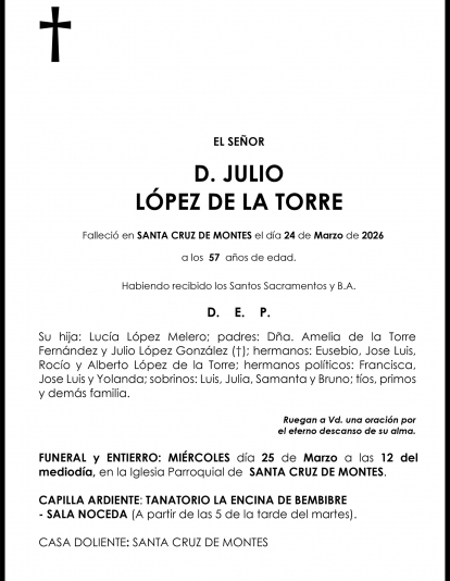 JULIO  LÓPEZ DE LA TORRE