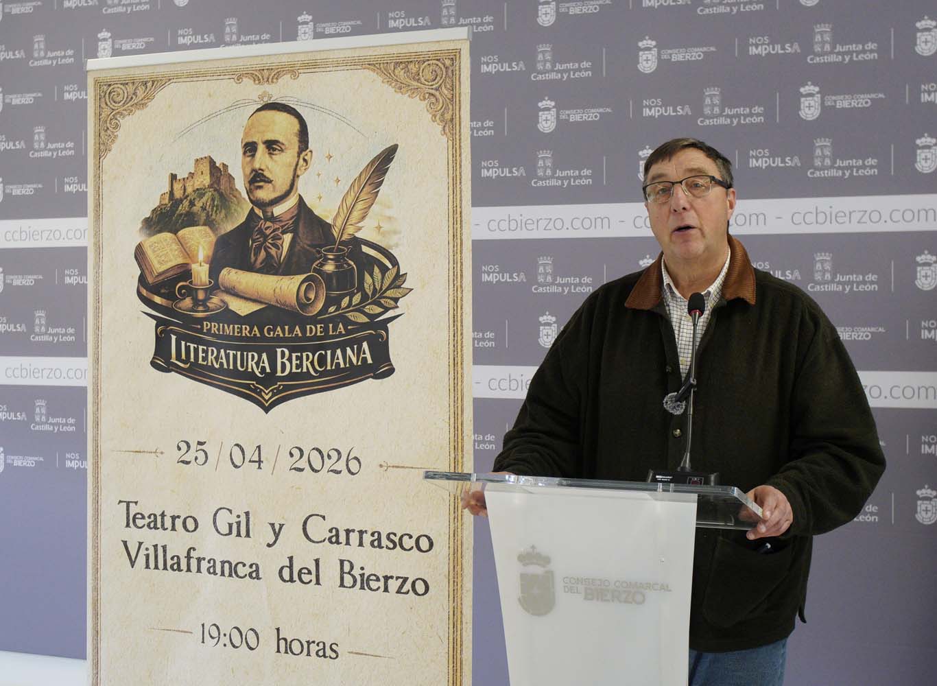 César Sánchez ICAL. El alcalde de Villafranca del Bierzo, José Manuel Pereira, durante la presentación de la I Gala de la Literatura Berciana César Sánchez ICAL. El alcalde de Villafranca del Bierzo, José Manuel Pereira, durante la presentación de la I Gala de la Literatura Berciana
