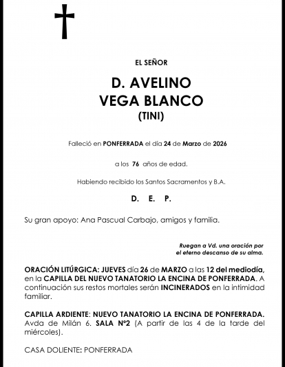AVELINO VEGA BLANCO (TINI)