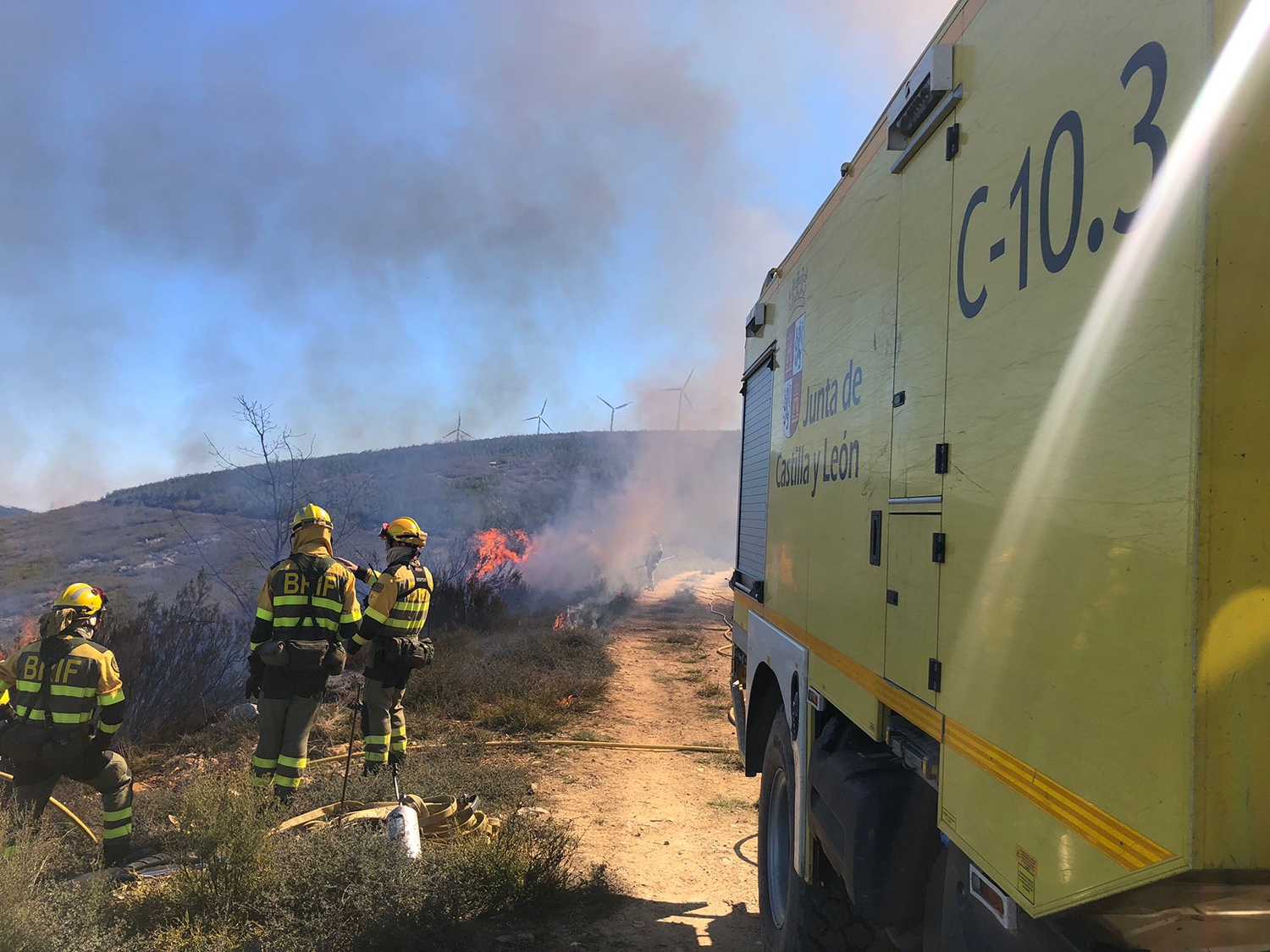 Quema de las brif en El Manzanal