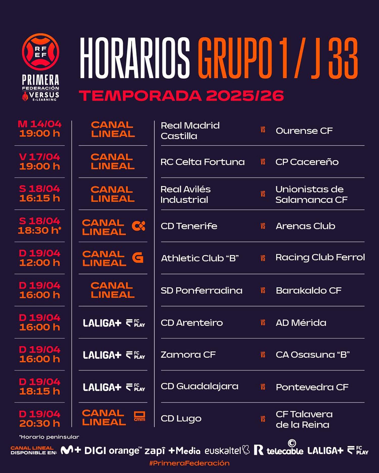 Horario del partido Ponferradina Barakaldo