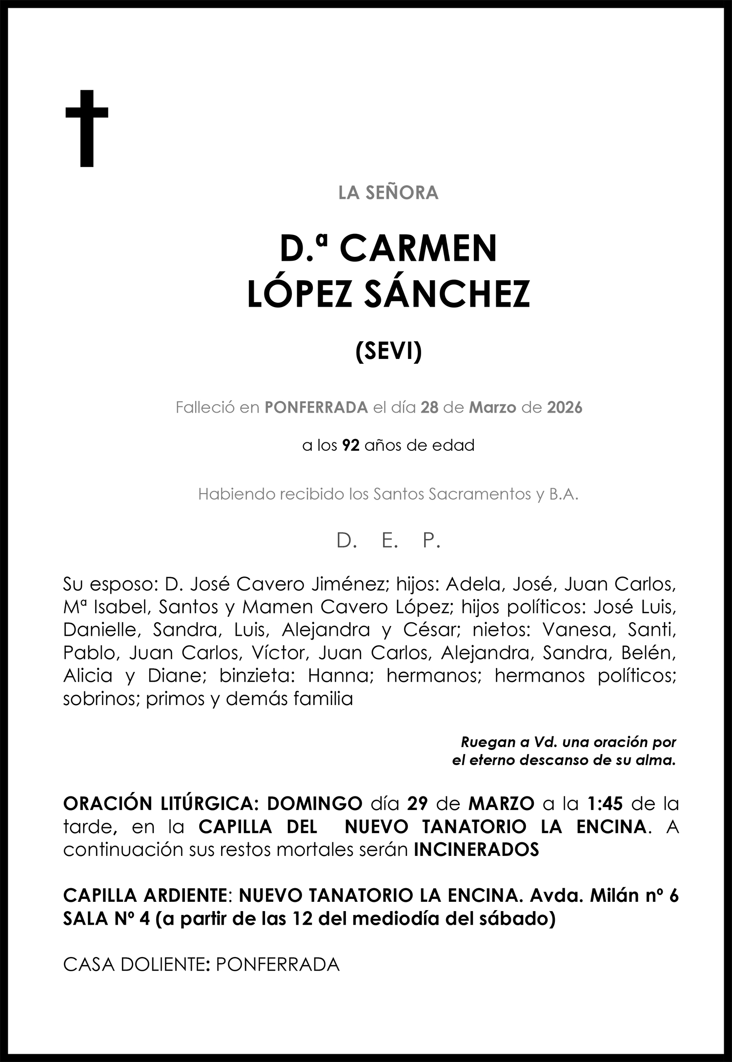 CARMEN LÓPEZ SÁNCHEZ (SEVI)