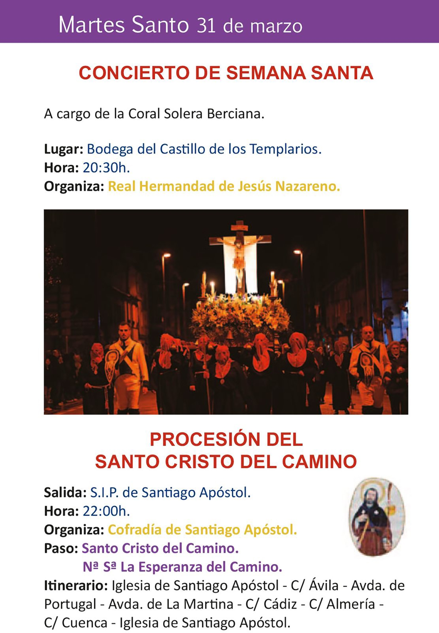 Programa martes 31 Programa martes 31