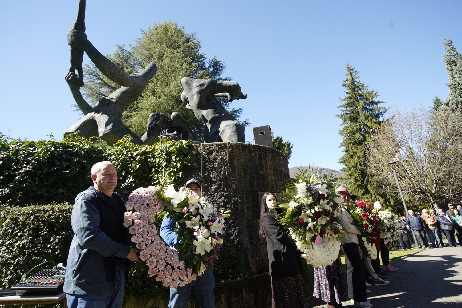 César Sánchez / ICAL. Homenaje del Ayuntamiento de Villablino, a los mineros fallecidos en el accidente de Cerredo (Asturias)