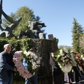 César Sánchez / ICAL. Homenaje del Ayuntamiento de Villablino, a los mineros fallecidos en el accidente de Cerredo (Asturias)