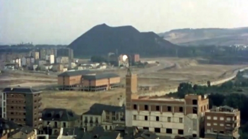 Antiguo barrio de las Huertas, foto tomada desde la zona alta de Ponferrada | Foto: Autor desconocido, compartida en el grupo de Facebook 'Fotos antiguas de Ponferrada y de El Bierzo'