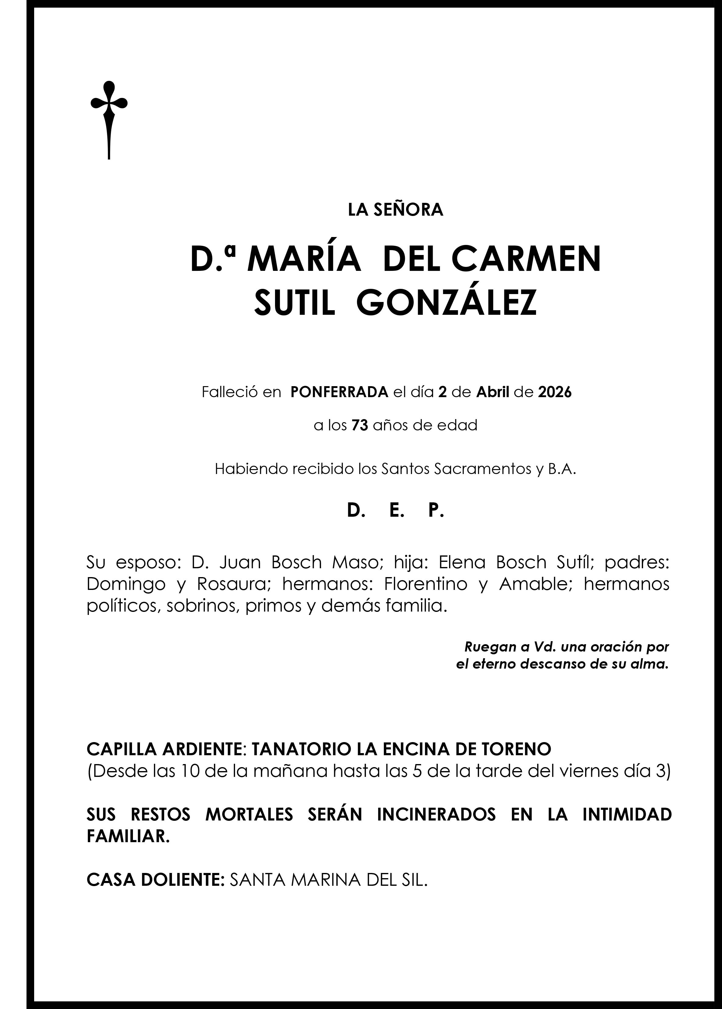 MARIA DEL CARMEN SUTIL GONZALEZ