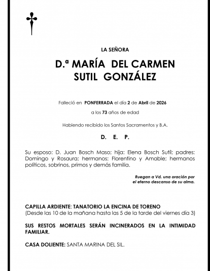 MARIA DEL CARMEN SUTIL GONZALEZ