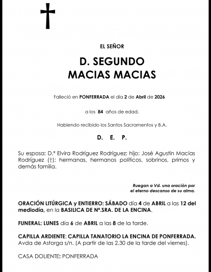 SEGUNDO MACIAS MACIAS