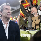 Feijoo y Abascal en Ponferrada durante la campaña electoral 