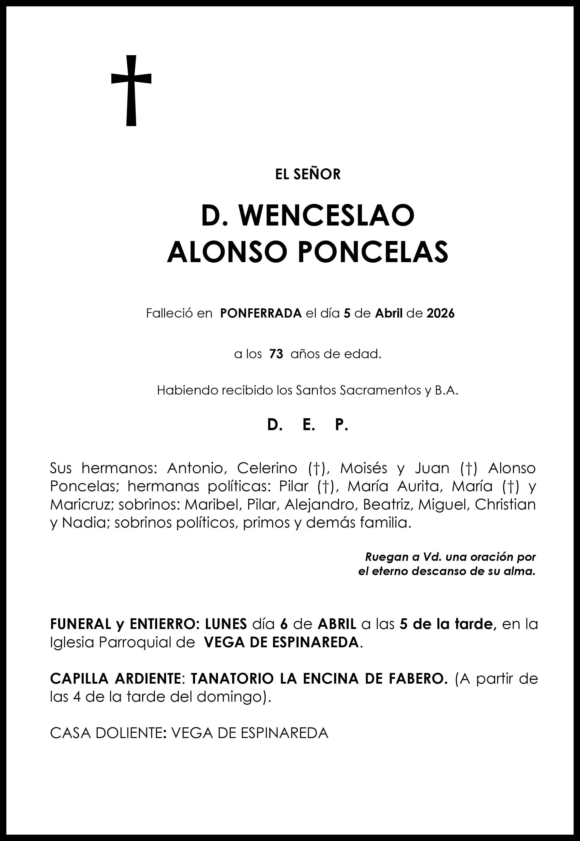 WENCESLAO ALONSO PONCELAS