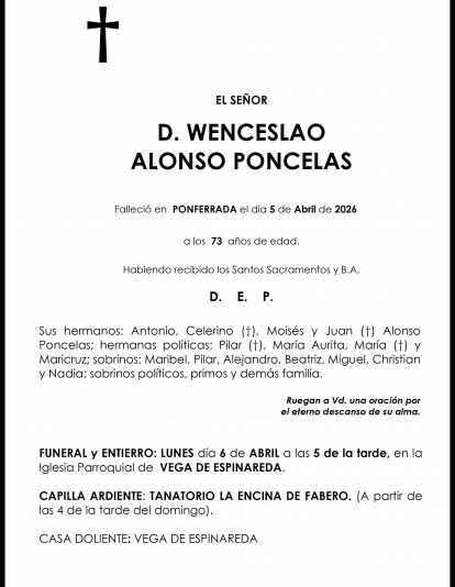 WENCESLAO ALONSO PONCELAS