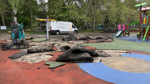 Trabajos en el Parque del Plantío