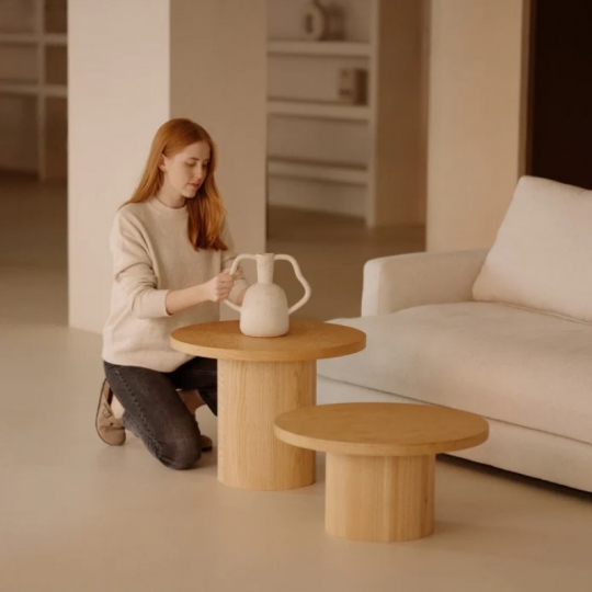 Ejemplo real de mesas redondas fabricadas artesanalmente (fuente de la imagen: Decowood)