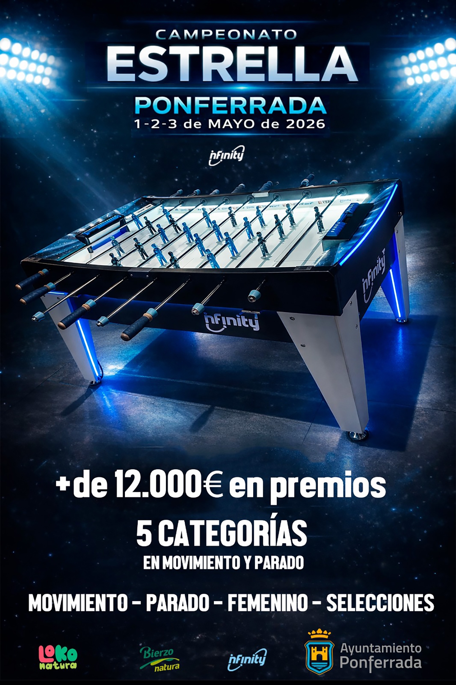 Cartel del Campeonato de Futbolín Estrella 2026 de Ponferrada