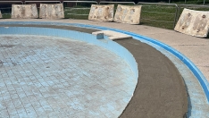 Obras en la piscina del Plantío Obras en la piscina del Plantío