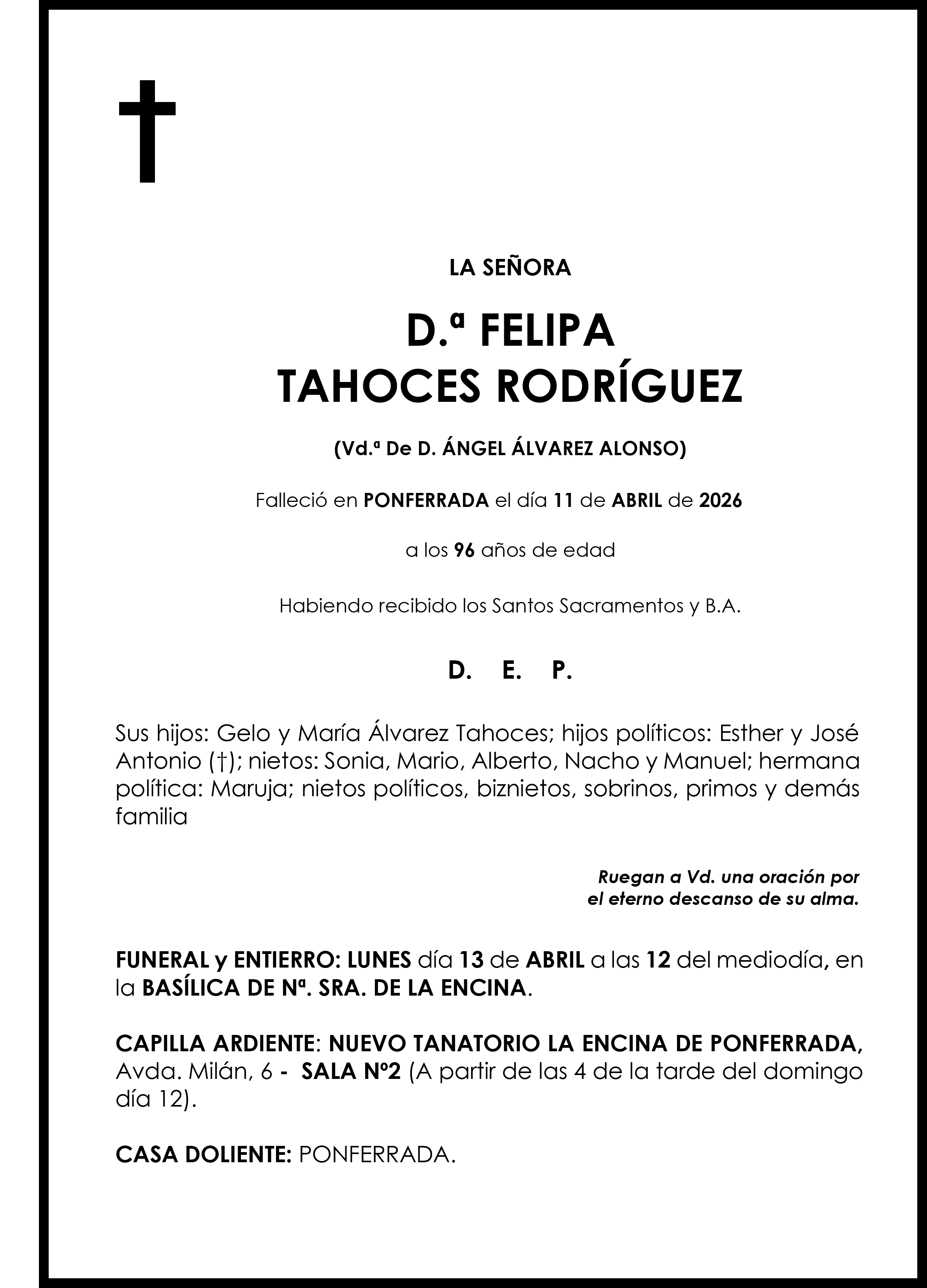 FELIPA TAHOCES RODRIGUEZ