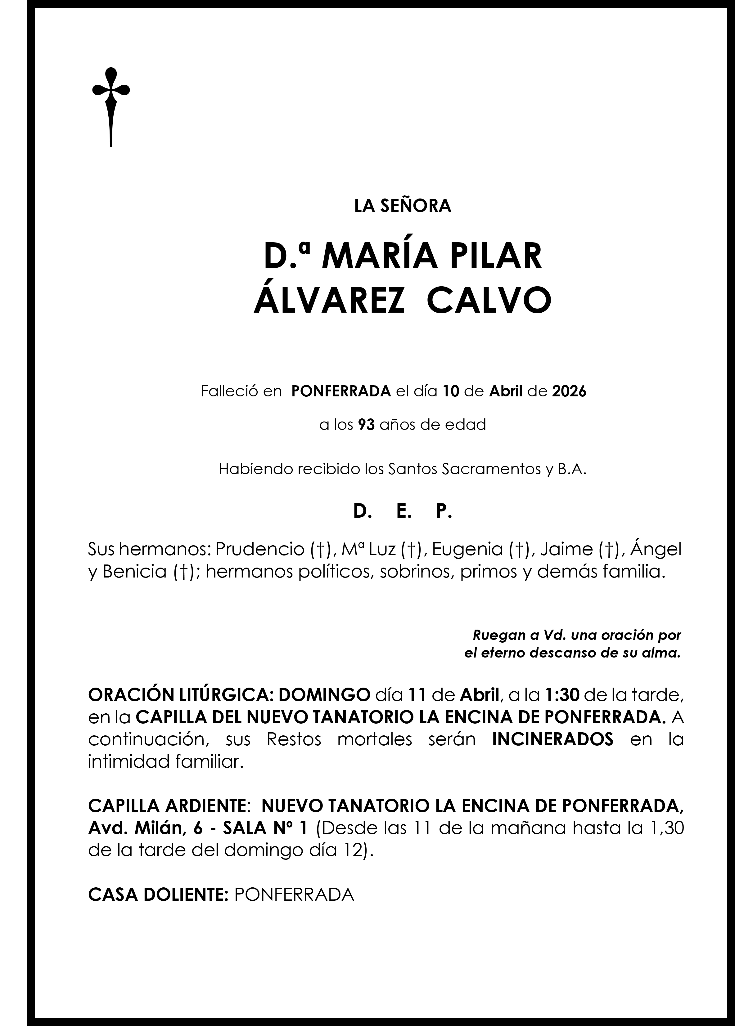 MARÍA PILAR ÁLVAREZ CALVO