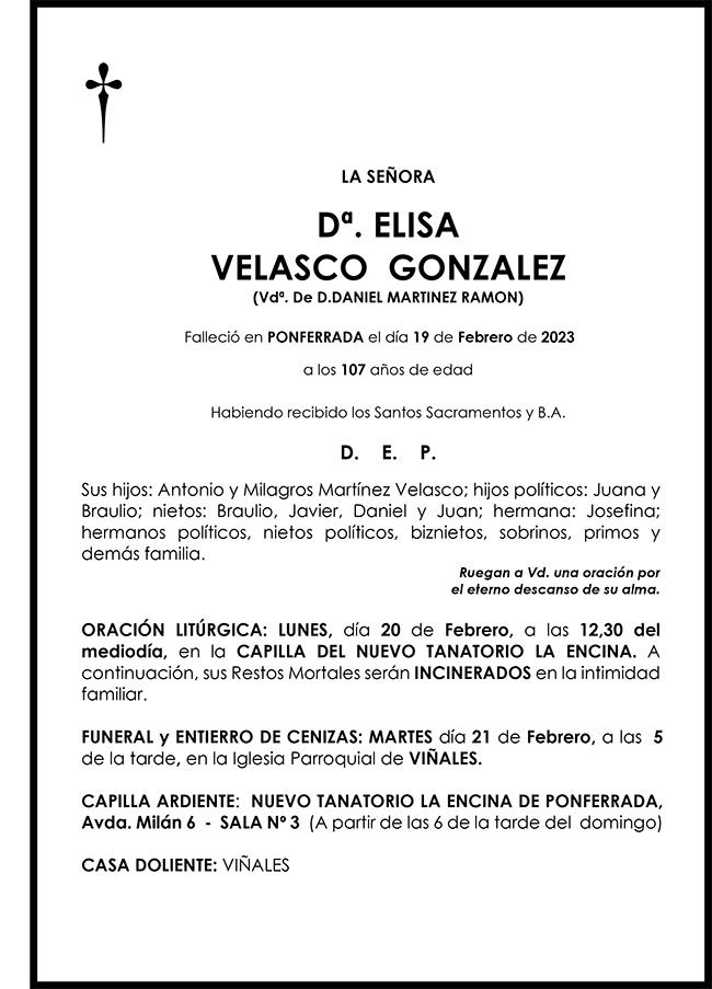 ELISA VELASCO GONZALEZ