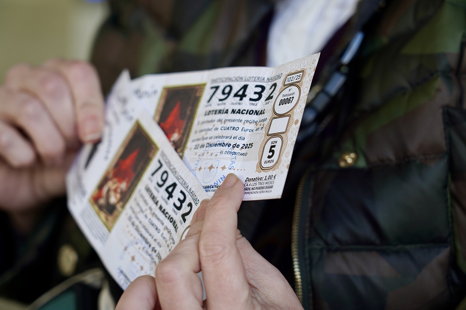 Cobro con quita de la loteria de navidad de Villamanín ICAL