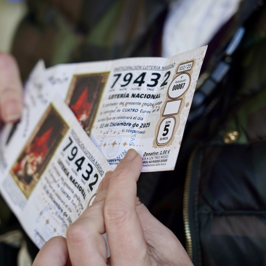 Cobro con quita de la loteria de navidad de Villamanín ICAL