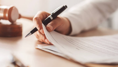 Firma notario imagen de archivo