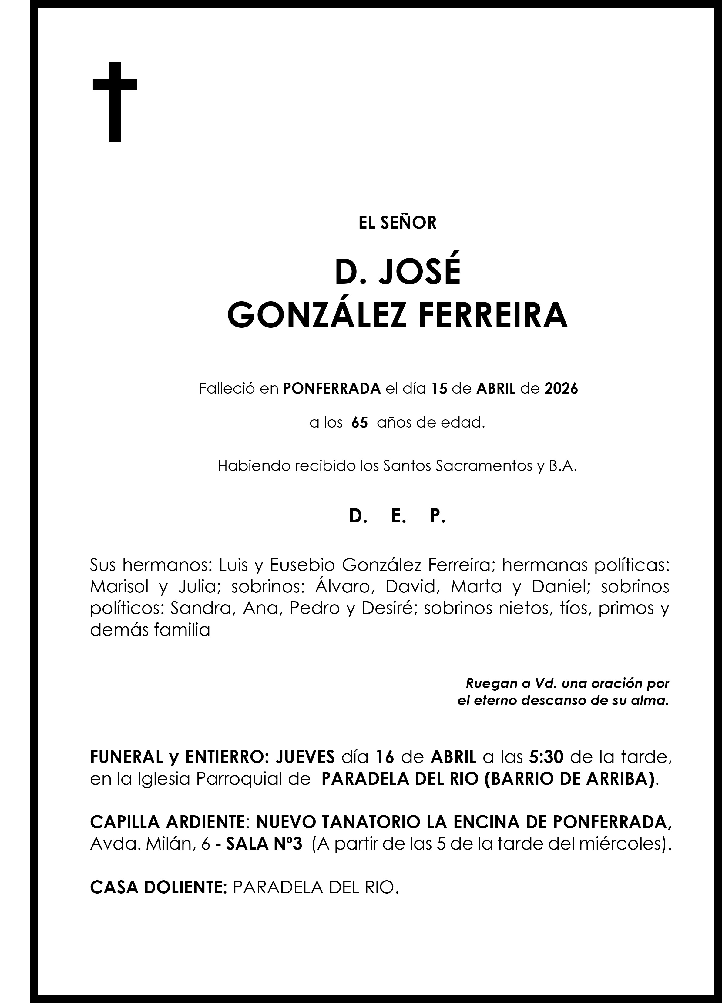 JOSE GONZALEZ FERREIRA