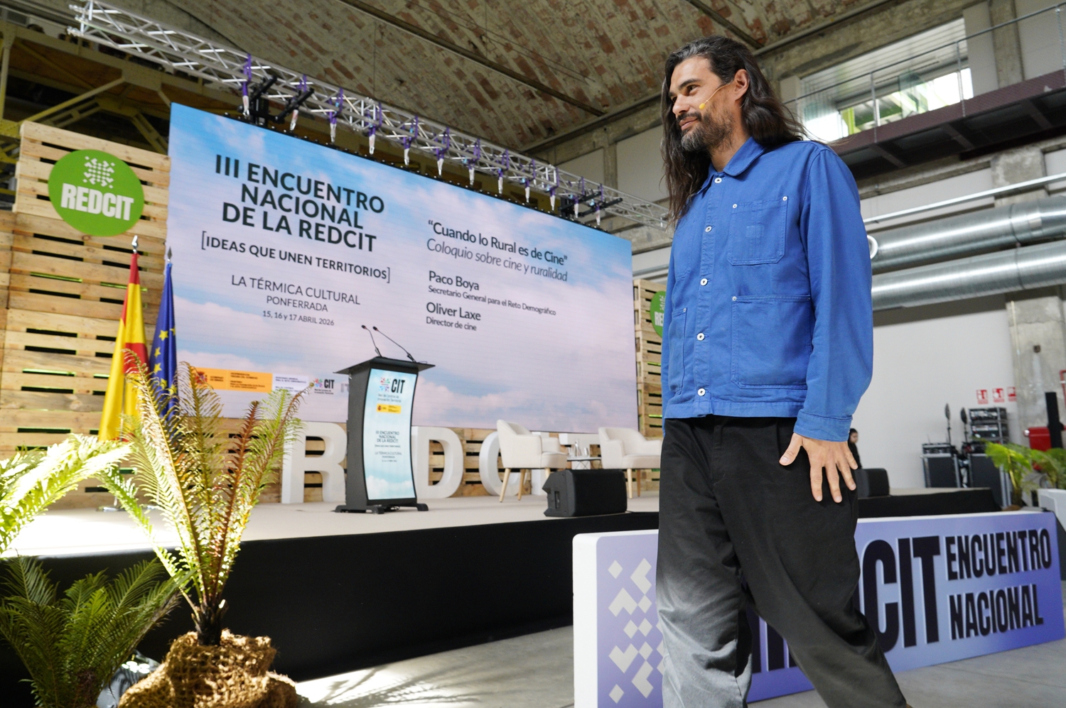 César Sánchez / ICAL. El director de cine Oliver Laxe, durante IIl Encuentro Nacional de la Red de Centros de Innovación Territorial que se celebra en Ponferrada (5)
