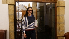 César Sánchez / ICAL. La concejala de Presidencia de Ponferrada, Lidia Coca, durante la presentación de los Fondos de Cooperación