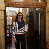 César Sánchez / ICAL. La concejala de Presidencia de Ponferrada, Lidia Coca, durante la presentación de los Fondos de Cooperación