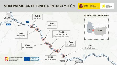 Cortes y desvíos en la A-6 entre Bierzo y Lugo por la modernización de los túneles del Puerto de Piedrafita