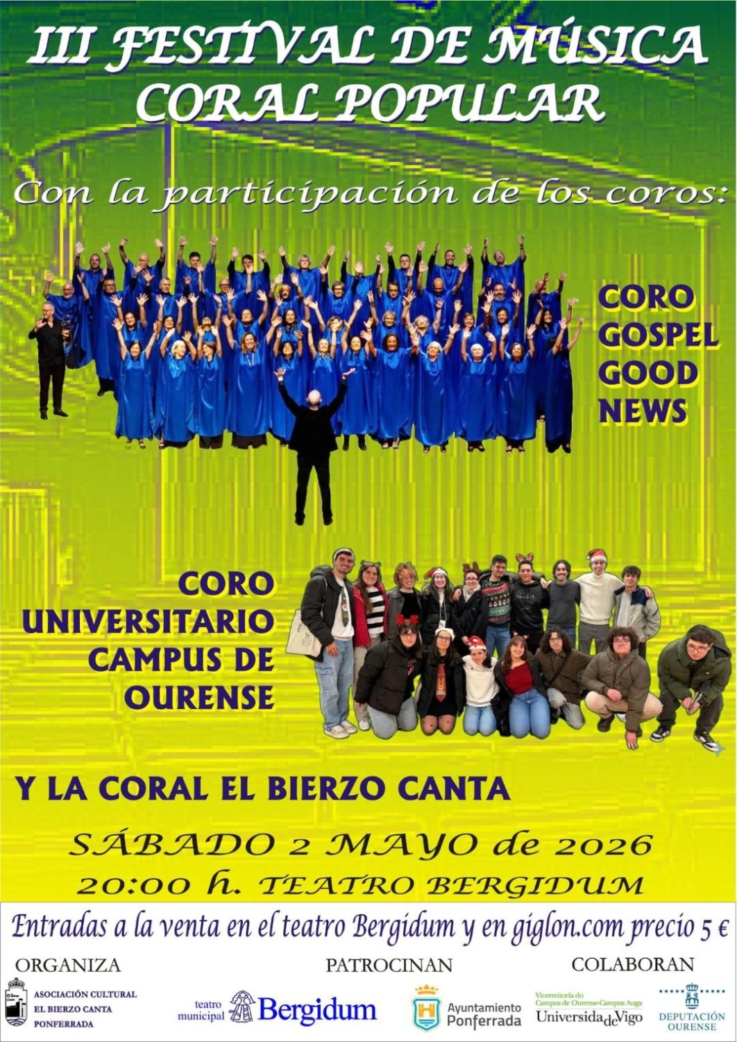 Cartel del II Festival de Música Coral Popular