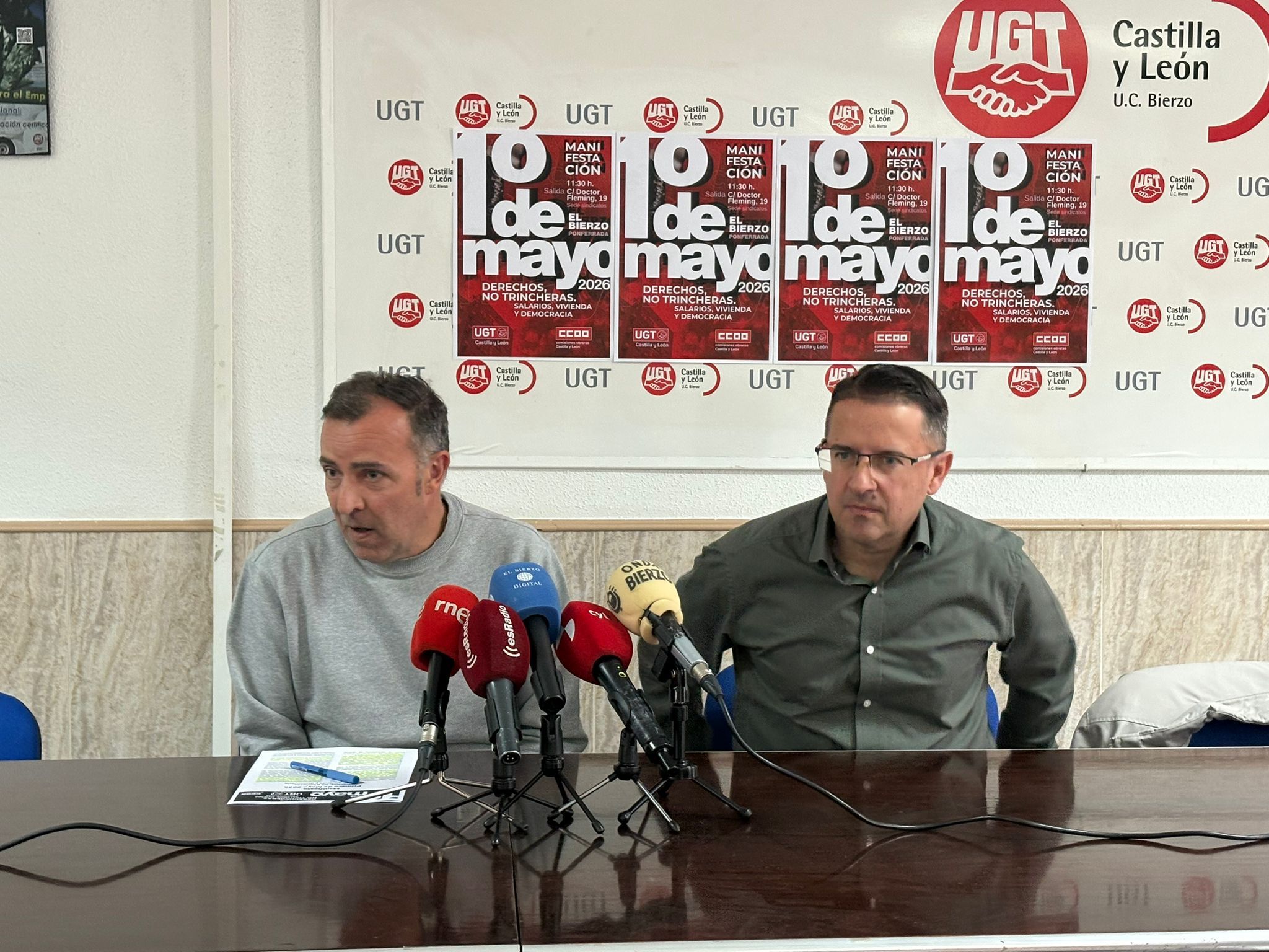 Presentación de actos del 1 de mayo CC.OO y UGT