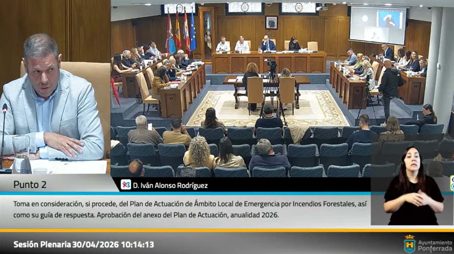Sesión Plenaria 30 de abril Aprobación del plan de incendios forestales