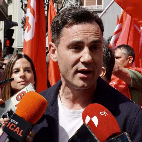 Cendón durante los actos del 1 de mayo en León ICAL 