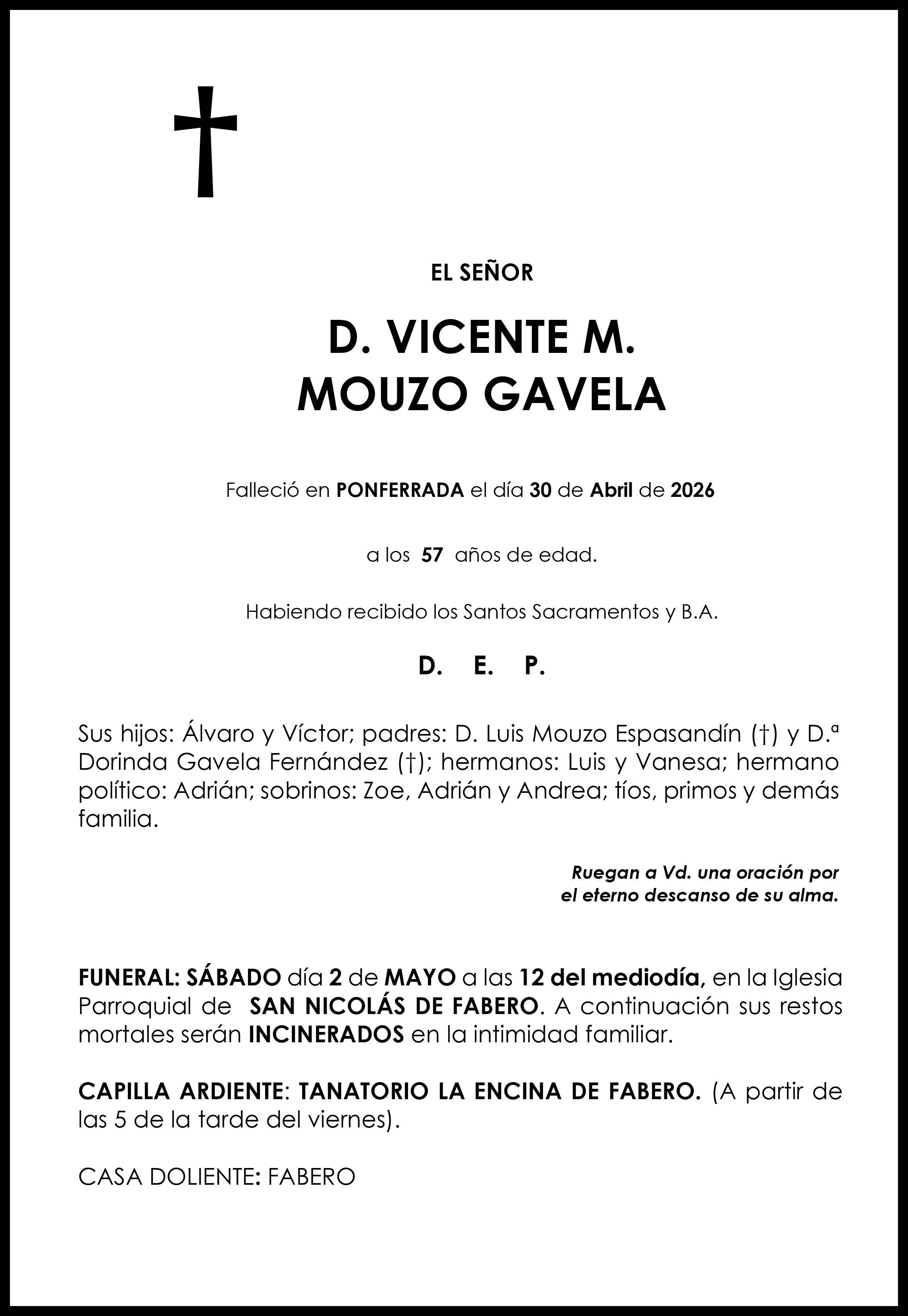 VICENTE MANUEL MOUZO GAVELA