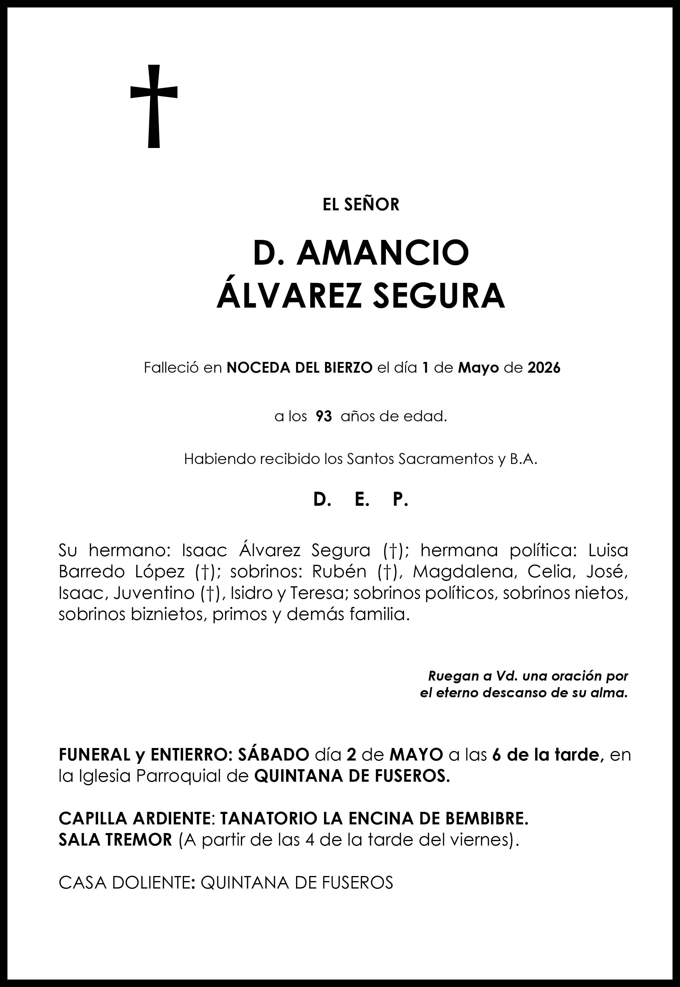 AMANCIO ALVAREZ SEGURA
