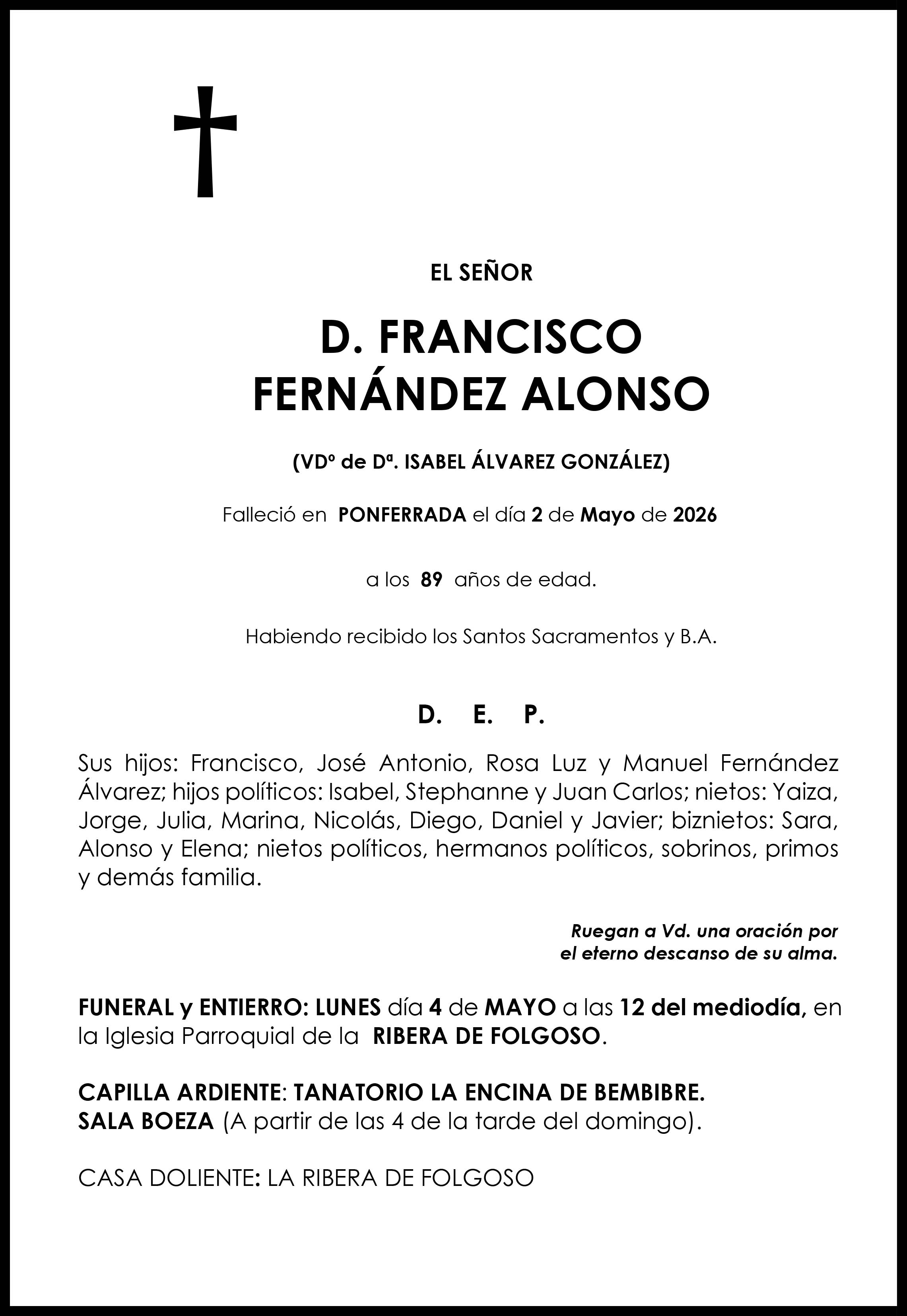 FRANCISCO FERNANDEZ ALONSO