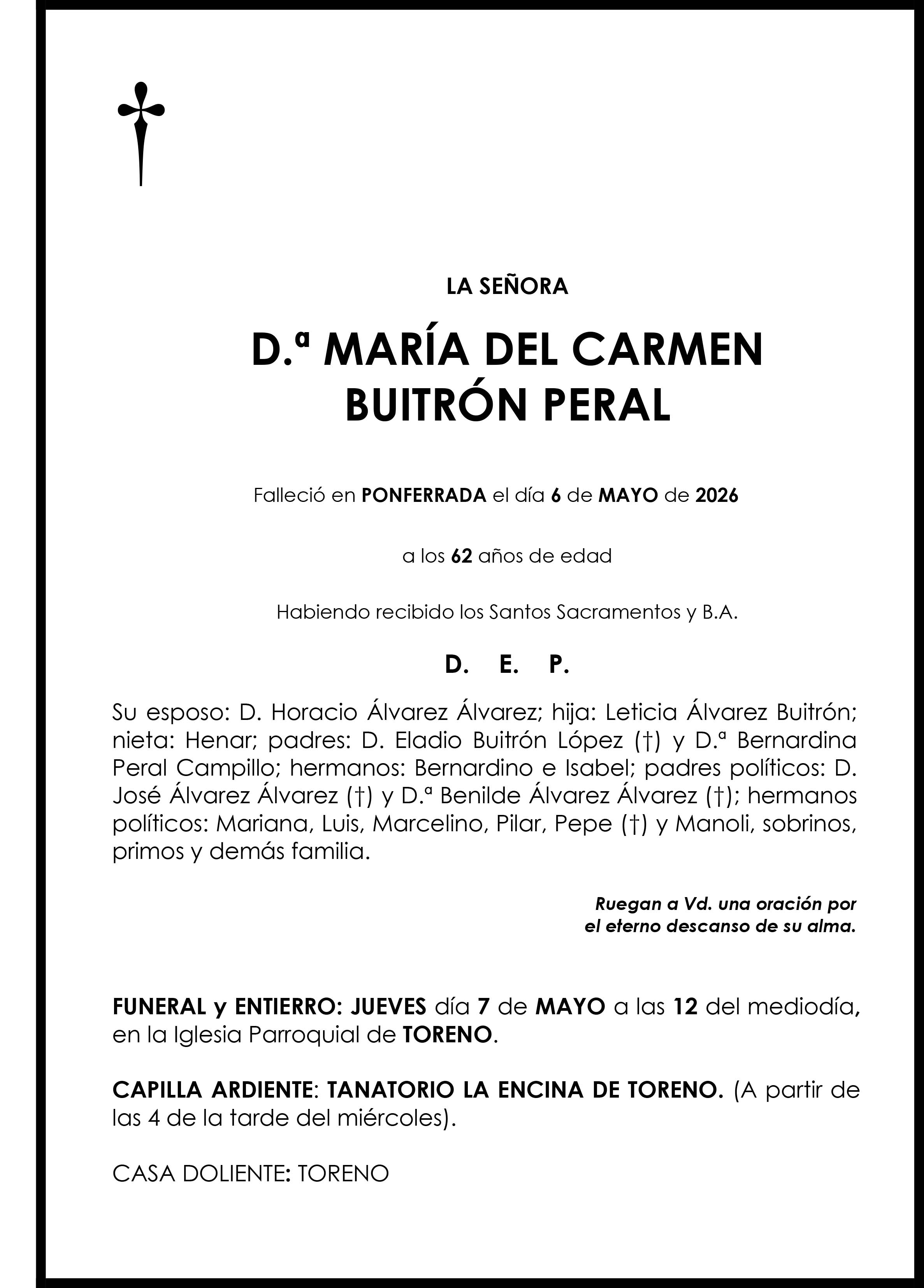 MARIA DEL CARMEN BUITRON PERAL